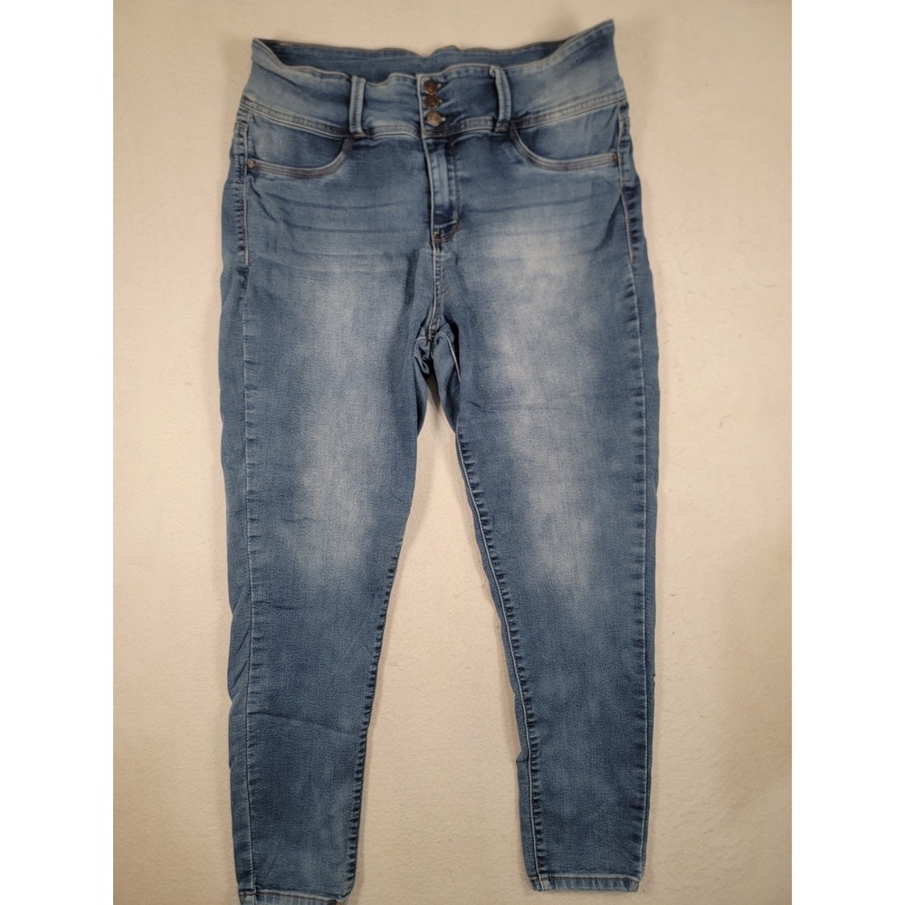 WallFlower The Sassy High Rise Skinny Jeans Size 18 Medium Wash Stretch ECO